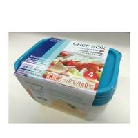 ชุดกล่องอาหารเหลี่ยม0.6L CHEF 6072 4PCS