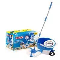 ชุดอุปกรณ์ถังปั่นพร้อมไม้ม็อบ SWASH SUPREME สีฟ้า