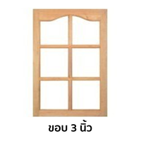 หน้าต่างไม้เนื้อแข็ง KP355 ขอบ 3 นิ้ว