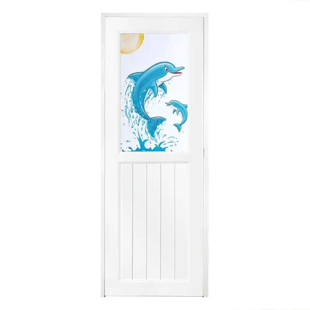 ประตูห้องน้ำ UPVC AZLE ปลาโลมา 70X200 ซม. สีขาว พร้อมวงกบ ไม่เจาะลูกบิด-1
