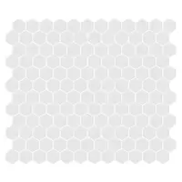 Mosaic 26.5X31CM Tiny White Hex Gloss