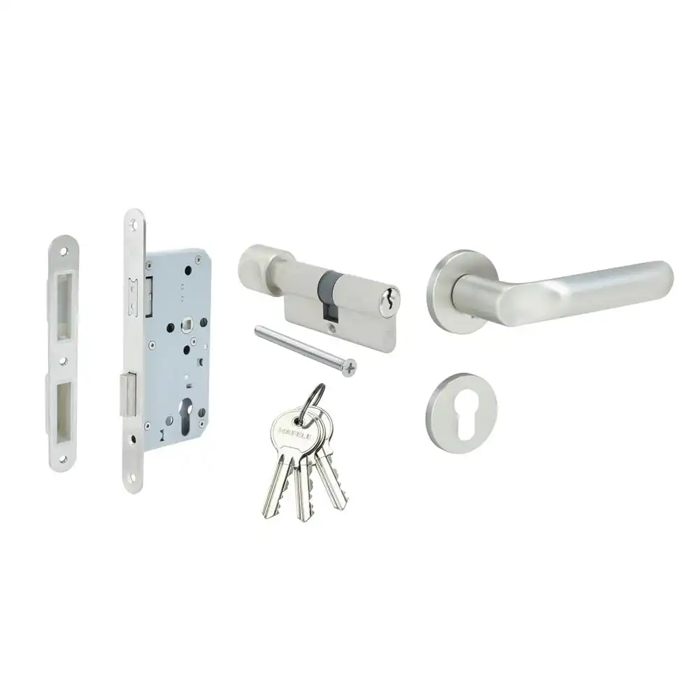 MORTISE LEVER HANDLE LOCKSET HAFELE 489.11.137 STAINLESS STEEL-1