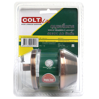 กุญแจลิ้นตาย 1 ด้าน COLT 9301 สีทองแดงรมดำ