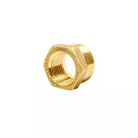 Reducer, model BU314-025x015, size 1 x 1/2 inch, brass color