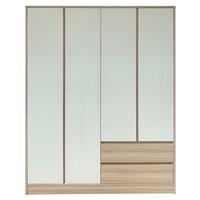 ตู้เสื้อผ้า 4 บานเปิด FURDINI PEARL สี PINE OAK/WHITE