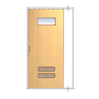 ประตูเหล็ก DoorTech บานสไลด์ บานเดี่ยว ND-01 H-Wood Nature