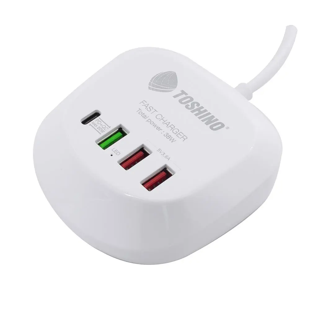 Power supply 3USB 1USB-C 1.2M TOSHINO-1