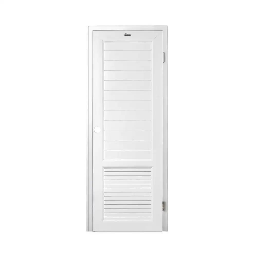 ชุดประตูห้องน้ำพร้อมวงกบ UPVC เจาะลูกบิด ASARA S933 70x200 ซม. สีขาว-1