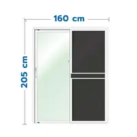 ประตูบานเลื่อน อะลูมิเนียม S-S มุ้ง LYNN OK 160x205 ซม. สีขาว