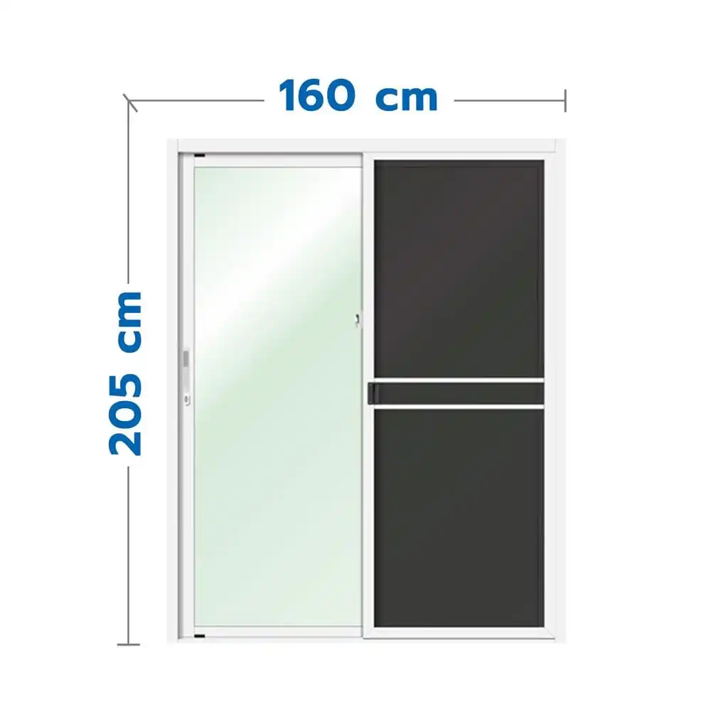 ประตูบานเลื่อน อะลูมิเนียม S-S มุ้ง LYNN OK 160x205 ซม. สีขาว-1