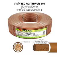 สายไฟ THW-F 1x6 ตร.มม. สีน้ำตาล YAZAKI