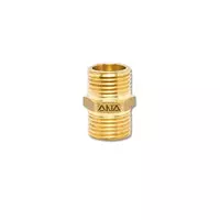 Brass nipple, model 141-2-0-P, size 1/2 inch, brass color