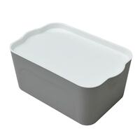 กล่องเก็บของ STACKO LARZE ไซส์ L 44.5x30x24 ซม. สีเทา ฝาขาว