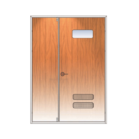 ประตูเหล็ก DoorTech บานครึ่ง ND-02 Teak Wood