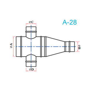 อุปกรณ์ท่อลม A-28 4ทาง+ข้อลด-1