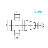 อุปกรณ์ท่อลม A-28 4ทาง+ข้อลด