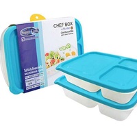 ชุดกล่องอาหารเหลี่ยม3ช่อง CHEF 6074 2PCS