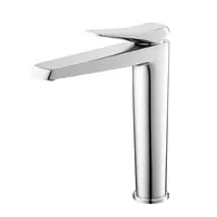 COTTO CT2302AY lever-type washbasin mixer with push-type drain and high-rise water supply hose, Expoch model