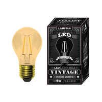 หลอดไฟ LED E27 6W วอร์มไวท์ ทรงลูกแพร์ LAMPTAN VINTAGE