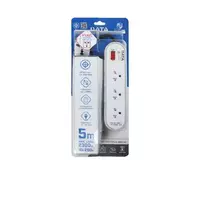 Plug strip 3x5 meters, 1 switch, model AP3146, gray