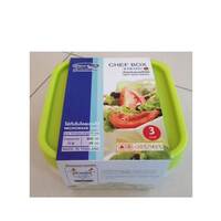 ชุดกล่องอาหารเหลี่ยม0.85L CHEF 6052 3PCS