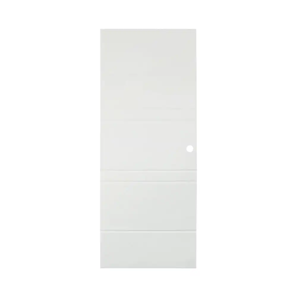 ประตูภายนอก UPVC เจาะลูกบิด MODERNWOOD MWR010 80x200 ซม. สีขาว-1