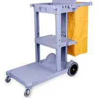 รถเข็นอุปกรณ์ทำความสะอาด 119x52x96cm เทา