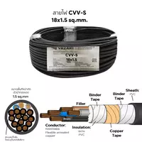 สายไฟ CVV-S 18x1.5 ตร.มม. YAZAKI 100 เมตร