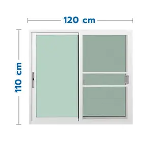 หน้าต่างบานเลื่อน อะลูมิเนียม S-S มุ้ง KPA 120x110 ซม. สีขาว-1