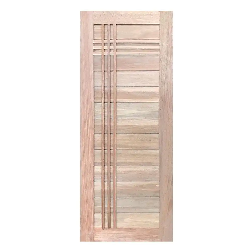 ประตูไม้เนื้อแข็ง ไม่เจาะลูกบิด N999 BALI-B 80x200 ซม. สีธรรมชาติ-1