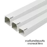 รางเก็บสายไฟแบบทึบ PVC สีขาว 20x20 มม.