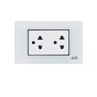 Double ground socket set, model SC2W, white