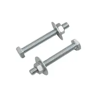 น็อตครบชุด ชุบขาว DEXZON 1/4x2" 6P