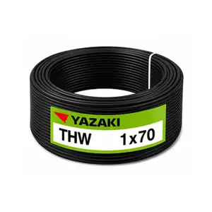 สายไฟ THW 1x70 ตร.มม. สีดำ YAZAKI (แบ่งขายเป็นเมตร)