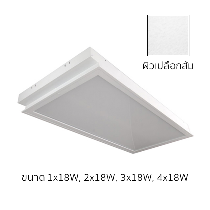 Recessed Acrylic Diffuser Luminaire Stipple T&F1 118 PR 1 × 18 W-1