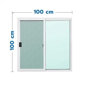 หน้าต่างบานเลื่อน อะลูมิเนียม S-S มุ้ง AZLE 100x100 ซม. สีขาว-1