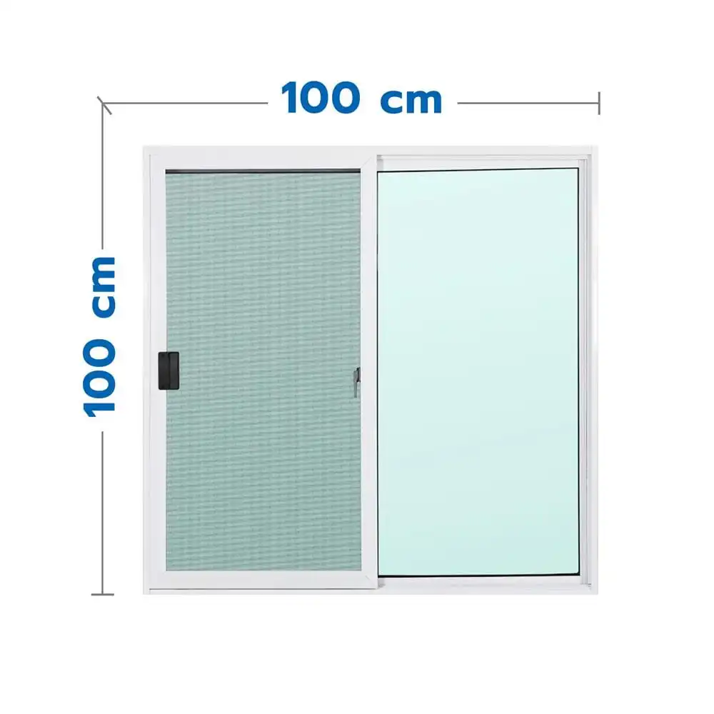 หน้าต่างบานเลื่อน อะลูมิเนียม S-S มุ้ง AZLE 100x100 ซม. สีขาว-1