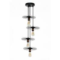 CHANDELIER MDL HG-0018 EVL MT BK 4L