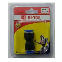 ข้อต่อเสียบสายลม 2 ทาง ทางตรง HI-TOP APU-10 10 มม. สีดำ