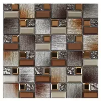 กระเบื้องโมเสค โมเสคแก้ว HPR-204 สีโรสโกล TARA 30x30CM
