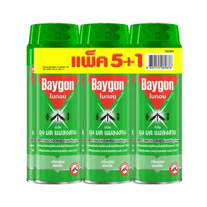 Baygon Insect Killer Spray Green 250 ml x 5+1-1