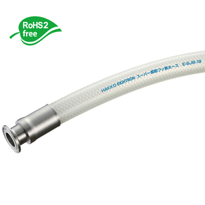 HAKKO Flexible Fluorine (ETFE) Resin Yarn Reinforced Hose with Ferrule Fittings (Electrolytic Polishing) (E-SJB-F-EP) HAKKO ยืดหยุ่นฟลูออรีน (ETFE) สายยางเสริมเส้นด้ายพร้อมฟิตติ้งปลอกโลหะ (การขัดด้วยไฟฟ้า) (E-SJB-F-EP)-1