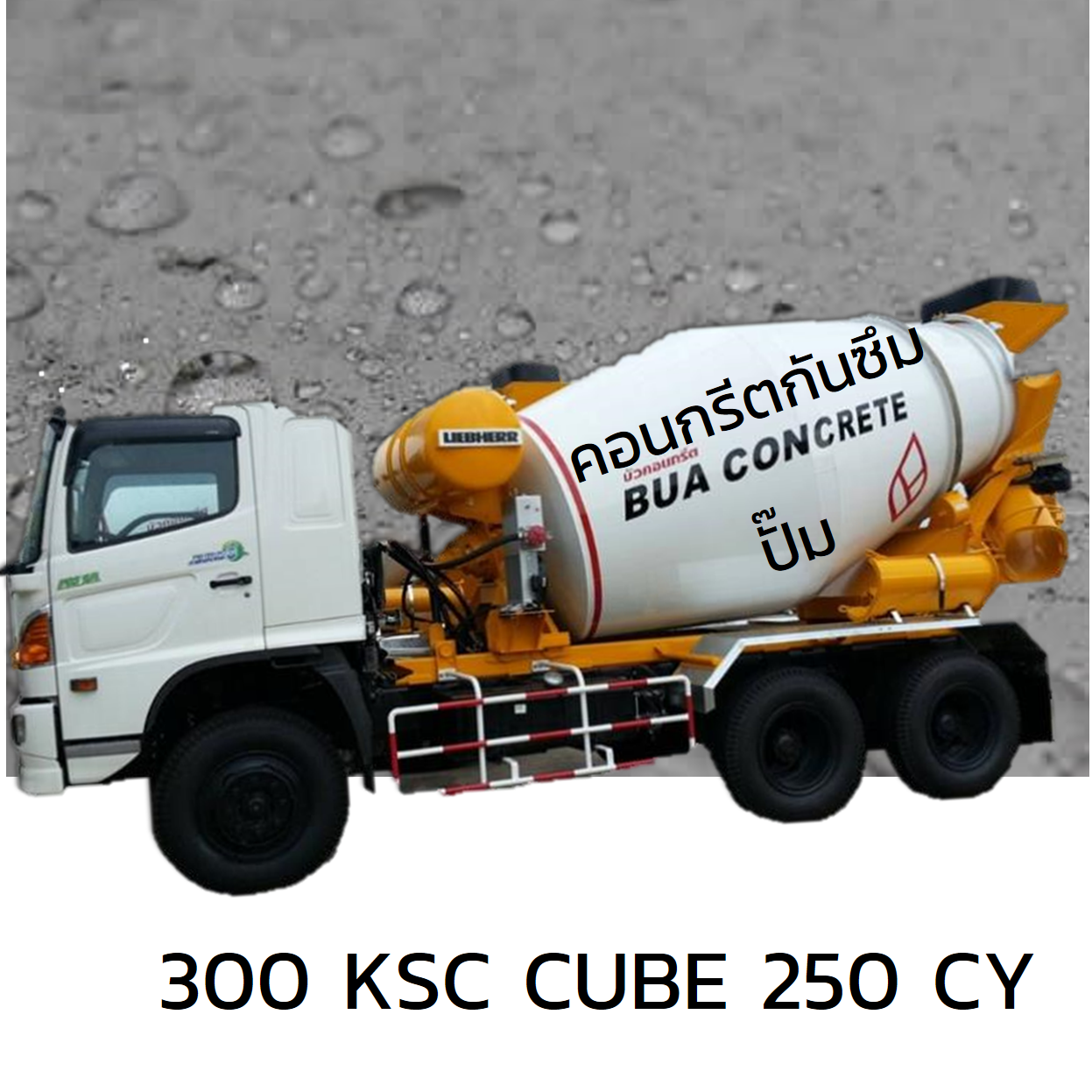 คอนกรีตผสมเสร็จตราดอกบัว กันซึม+ปั๊ม 300KSC(CUBE) 250CY-1