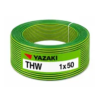 สายไฟ THW 50 ตร.มม. สีเขียวแถบเหลือง YAZAKI