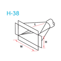 อุปกรณ์ท่อลม H-38 กลมเหลี่ยมพับปีกออก