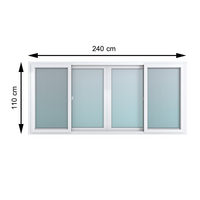 หน้าต่าง UPVC FSSF มุ้ง AMIGO สีขาว 240x110CM