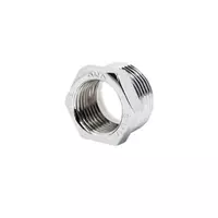 Chrome plated elbow, model BU147-020X015CR, size 3/4 x 1/2 inch, chrome color