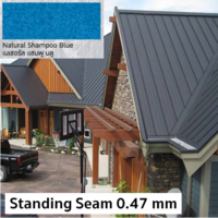 เมทัลชีท Standing seam BS 0.47 เนเชอรัล แชมพู บลู