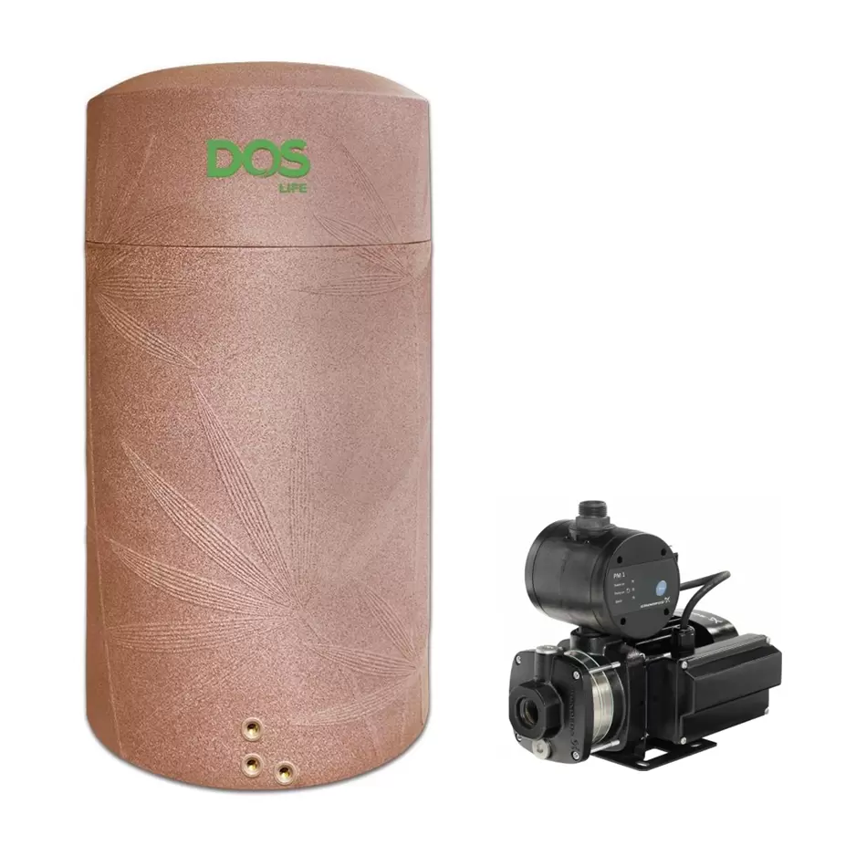 ถังเก็บน้ำ DOS รุ่น NATURA Water Pac All-in-one 1500 ลิตร สีแดงแกรนิต + ปั๊ม Grundfos-1