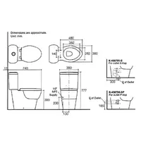 สุขภัณฑ์สองชิ้น KOHLER K-45679X-S-0 2.6/4 ลิตร OVE พร้อมฝารองนั่ง (ท่อแบบลงพื้น)